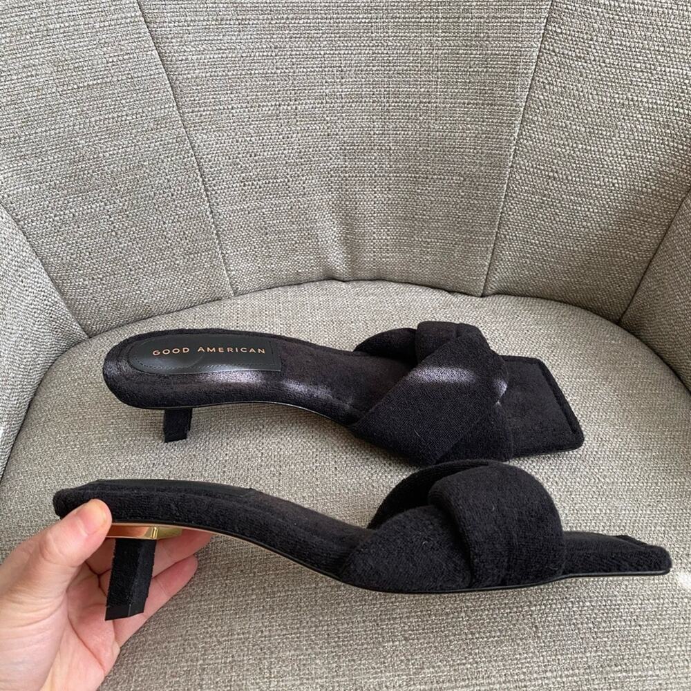 Good American Terry Kickstand Slide Sandal